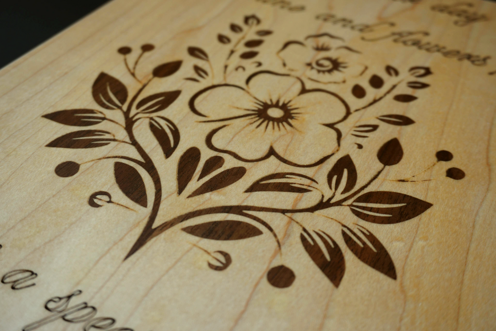 Two-Tone Wood Wall Plaque Sign with Custom Message Engraving