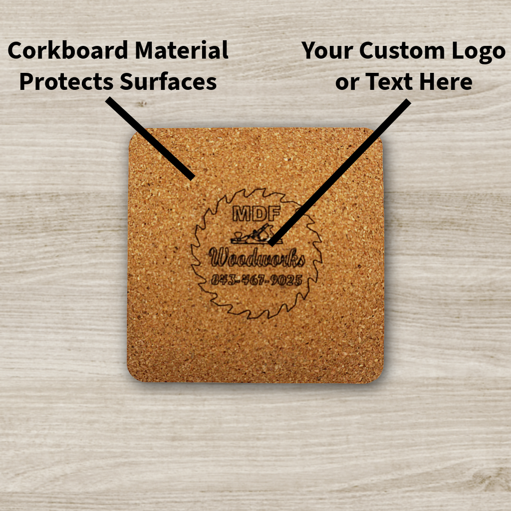 Corkboard Coaster with Custom Engraving