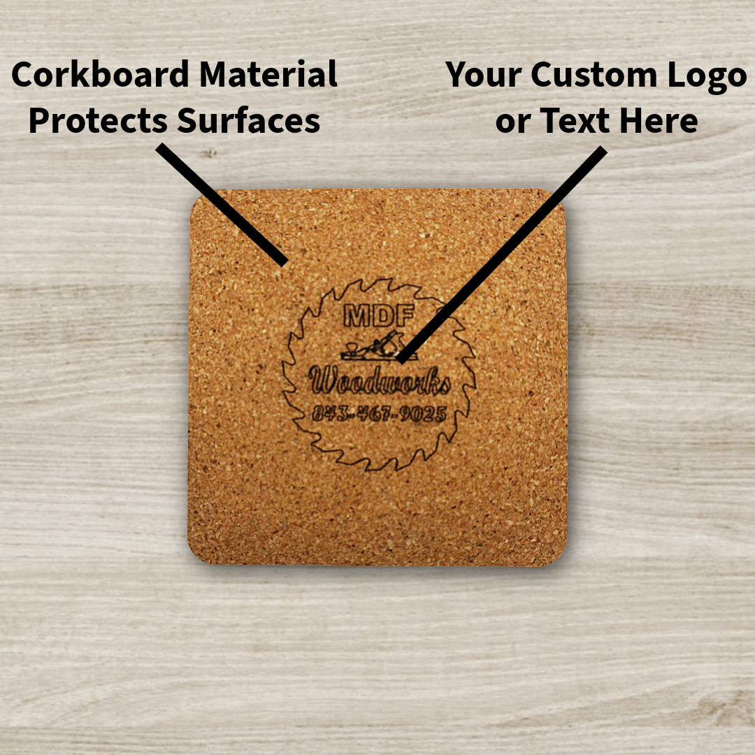 Corkboard Coaster with Custom Engraving