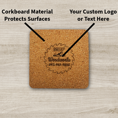 Corkboard Coaster with Custom Engraving