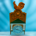 Rooster Clock Custom Wood