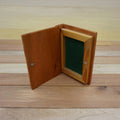 Wood Book Storage Box with Green Felt Interior