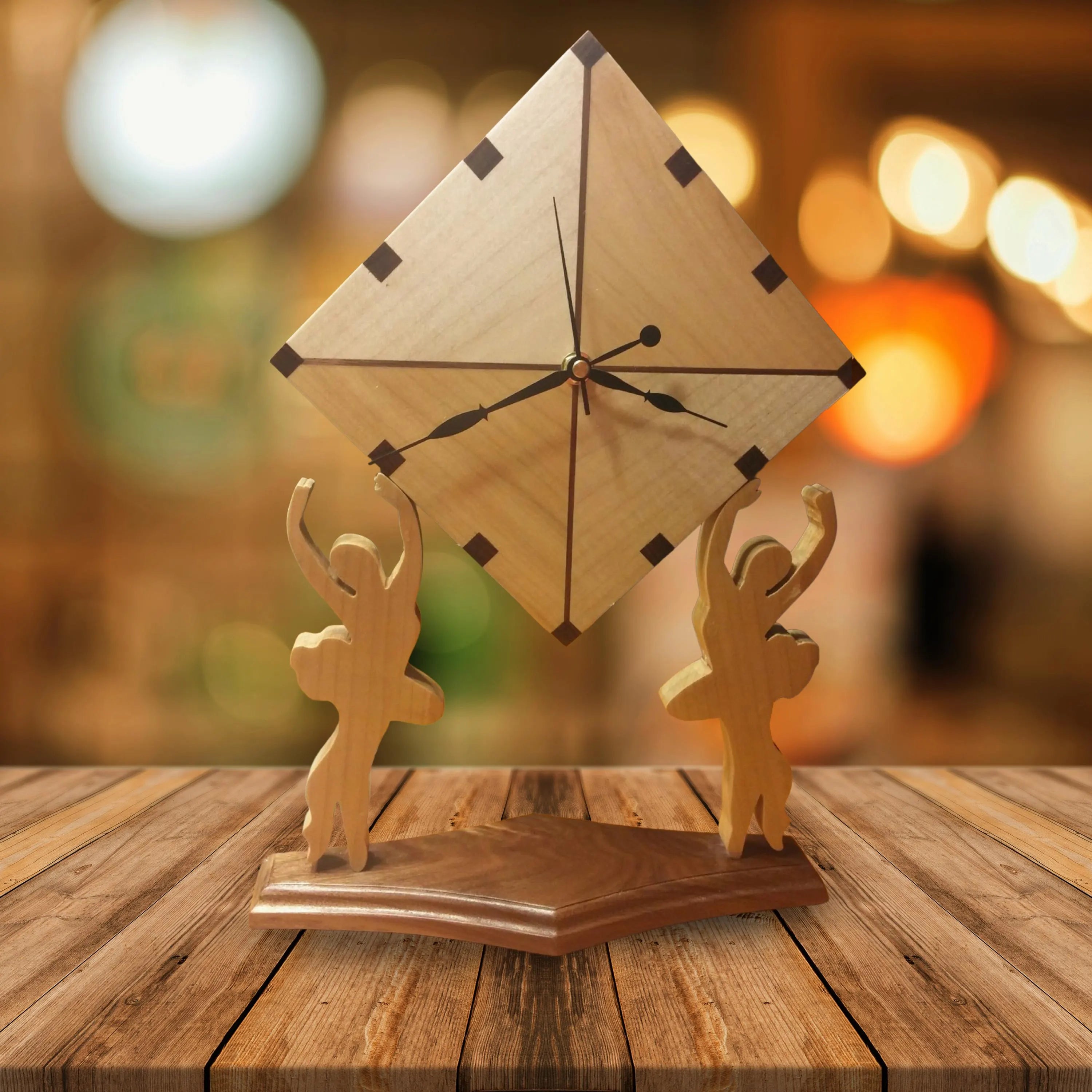 Dancing Wall Clock Wood Quality Hardwood Craftmanship