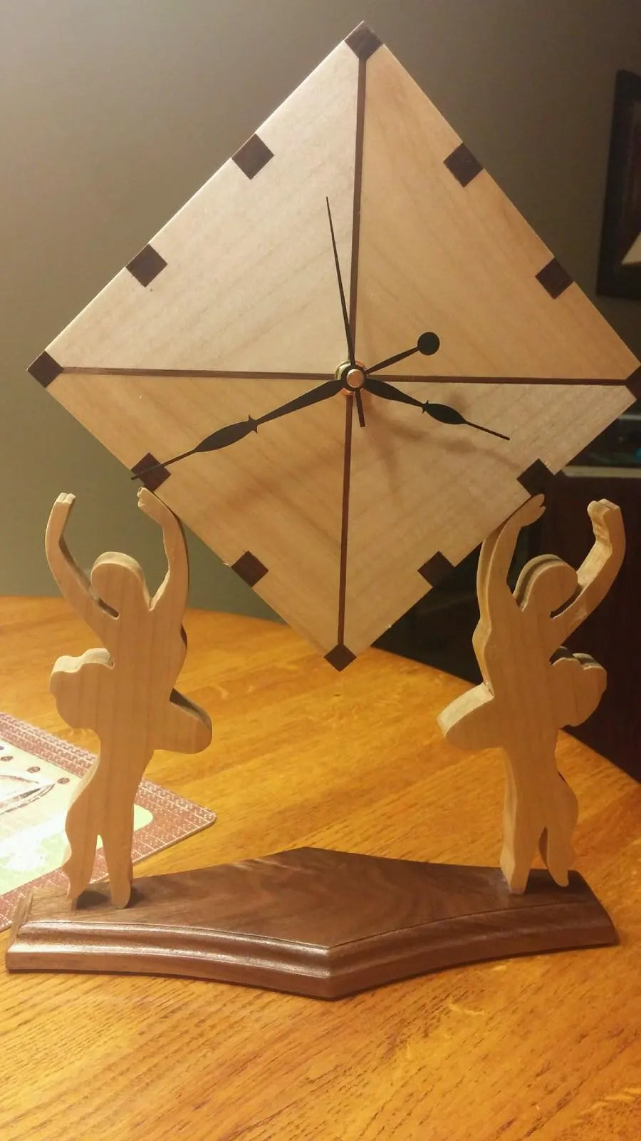 Dancing Wall Clock Wood Quality Hardwood Craftmanship