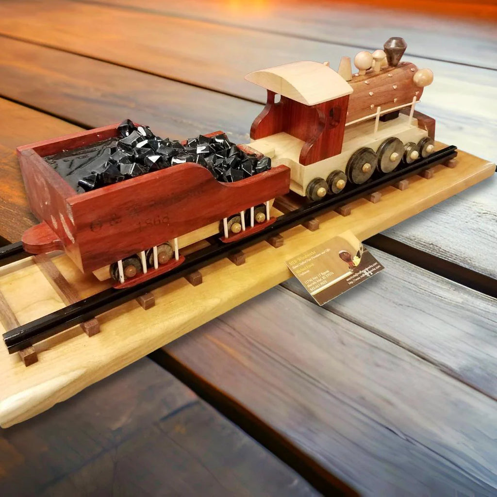 Model Train Wood Custom Steam Locomotive Coal Car Display