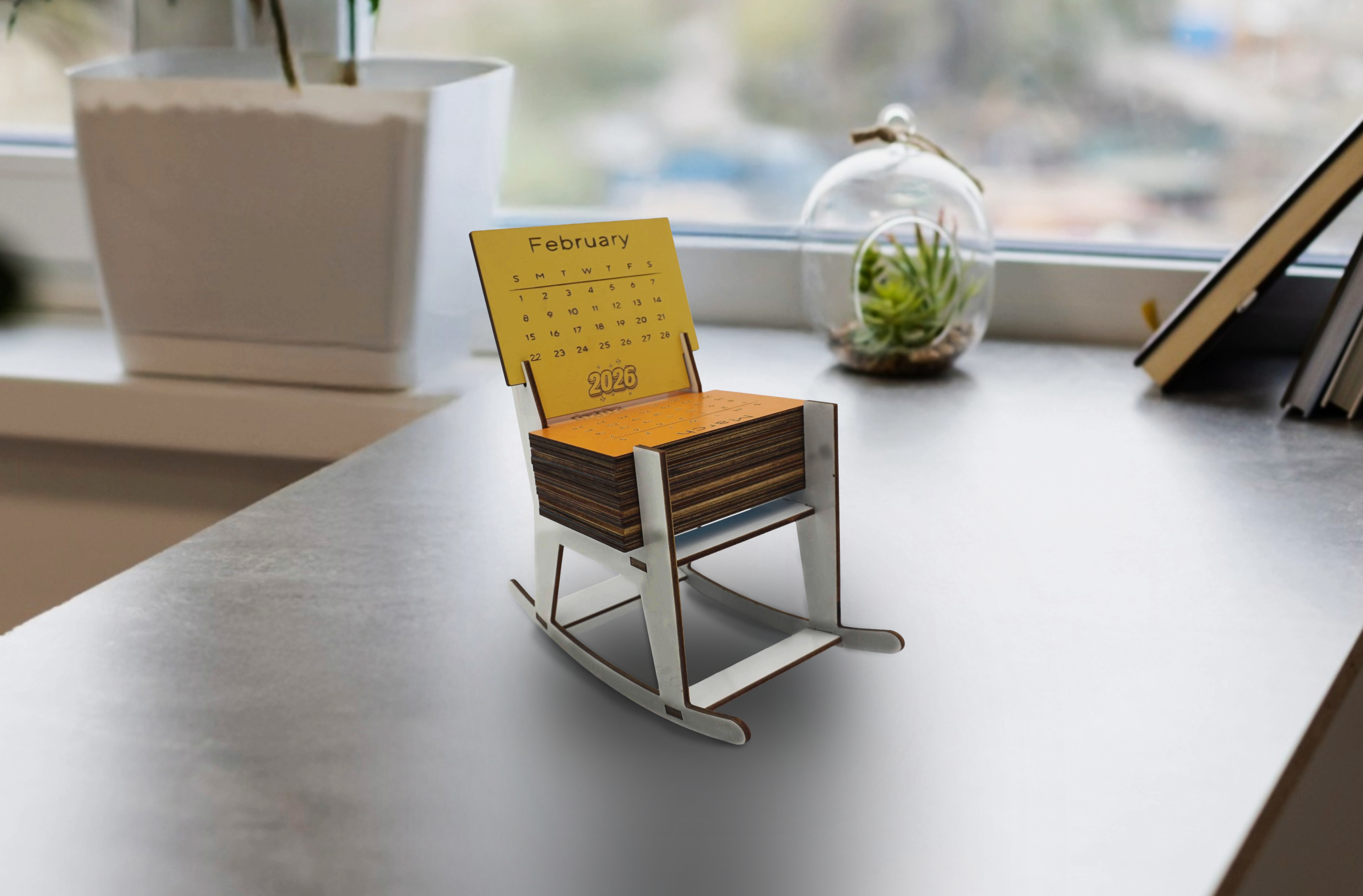 Mini Desktop Chair Calendar 2026-2027