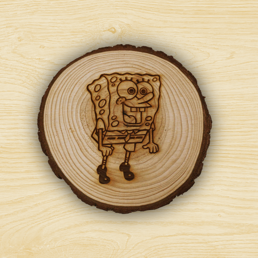 Tree Trunk Coaster with Custom Laser Engraving